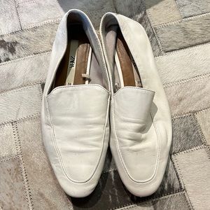 White Zara loafers
